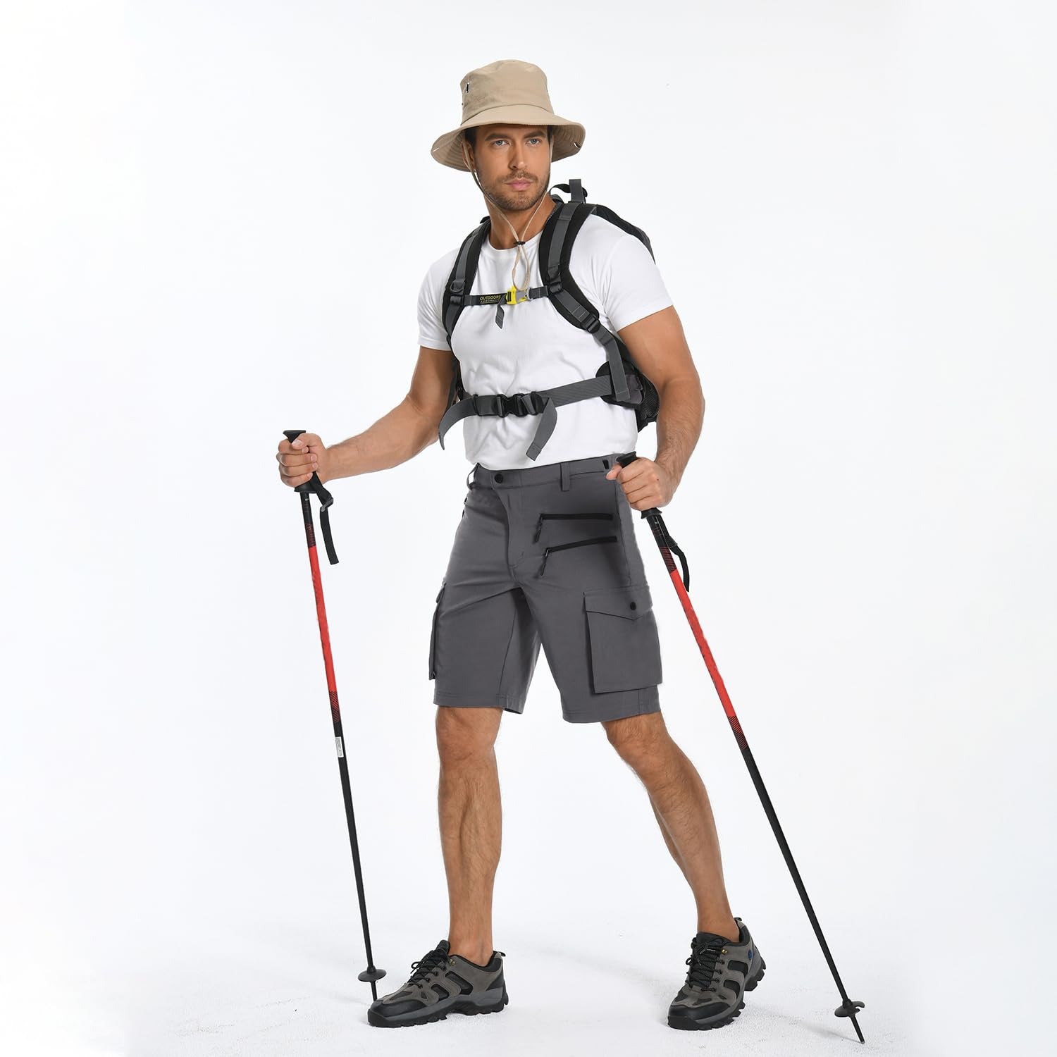 Hiauspor Pantalon VTT Stretch Léger à Séchage Rapide pour Homme pour La Randonnée, Le Trekking