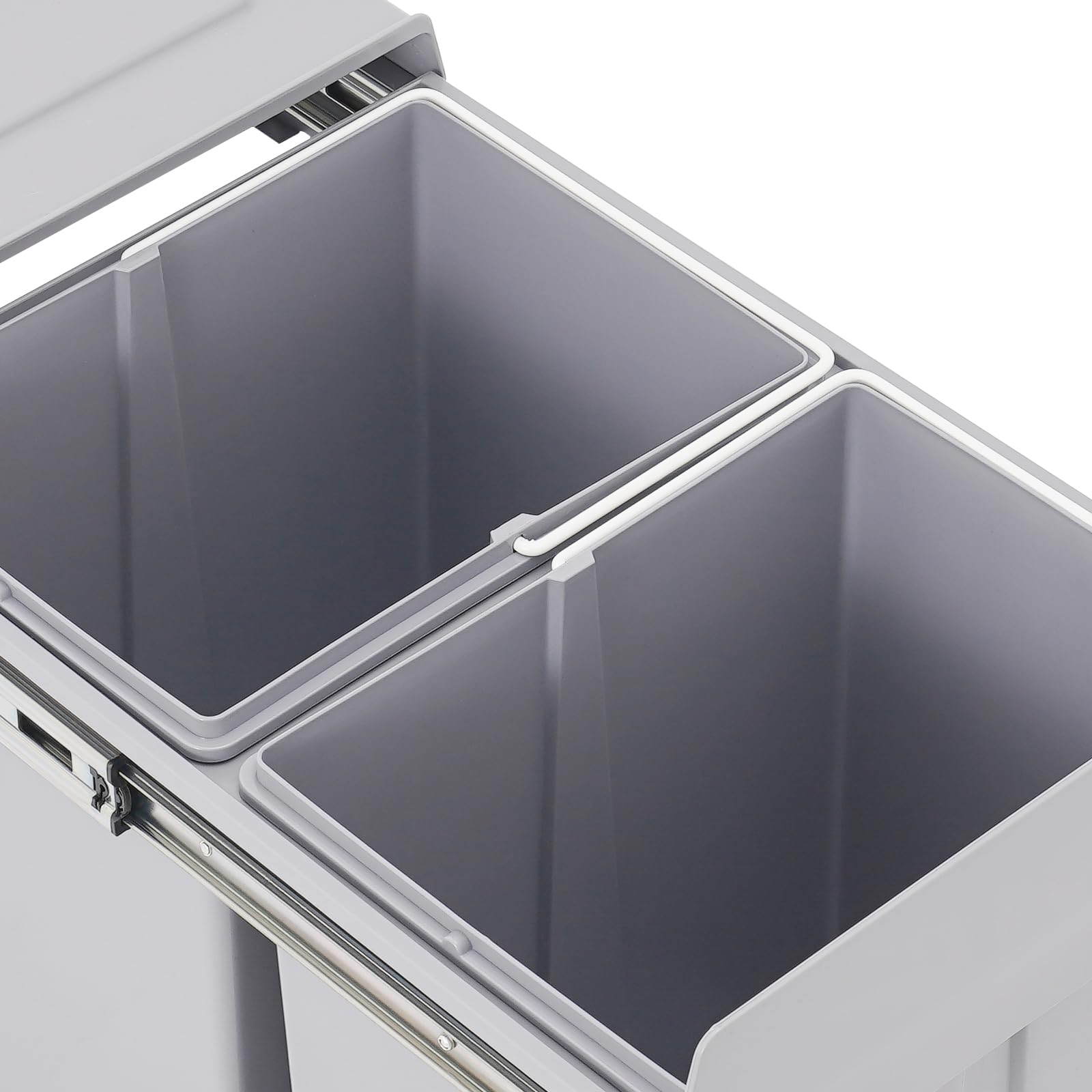 Cubo de basura extraíble para cocina, 2 compartimentos, armario de cocina, 2 x 20 L, sistema de separación de basura para el hogar, restaurante
