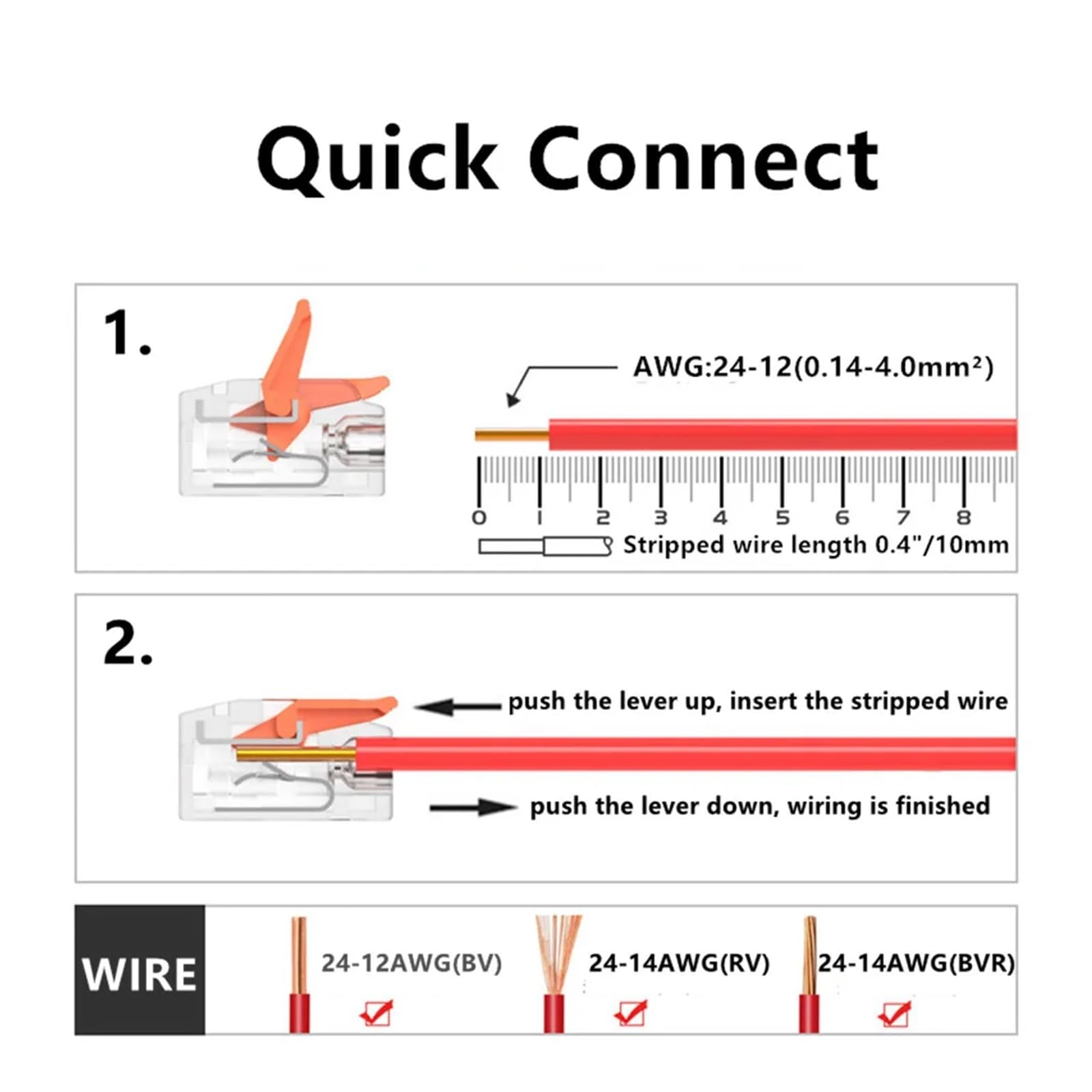 Assortimento di connettori for Cavi di Giunzione compatti da 31/75 Pezzi. Kit terminale Cavo a connessione Rapida. Connettori a Leva a innesto | 31Pcs