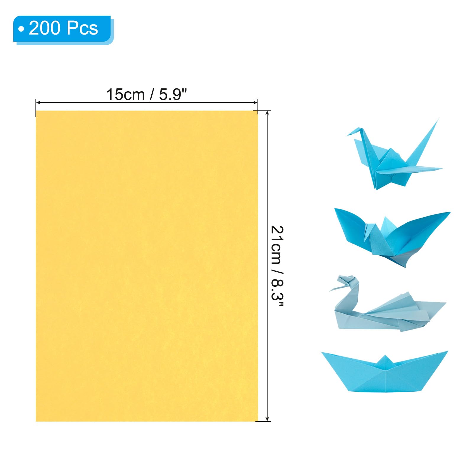 PATIKIL Origami Paper Yellow - Image 2