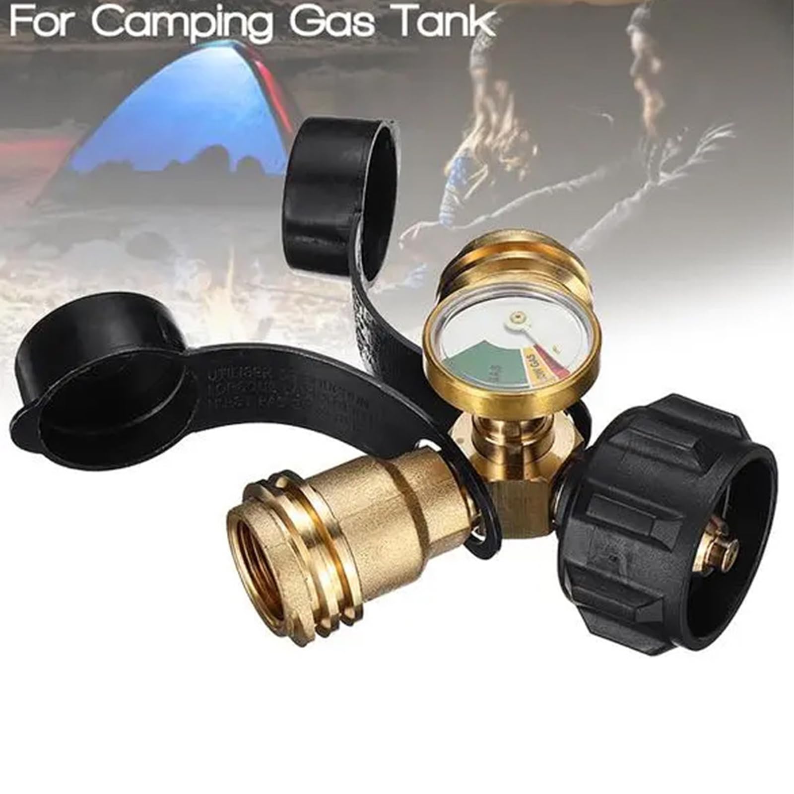 Jonikuper Répartiteur Gaz Propane 3 Voies Laiton Avec Manomètre - Valves Arrêt Pour Barbecue Camping
