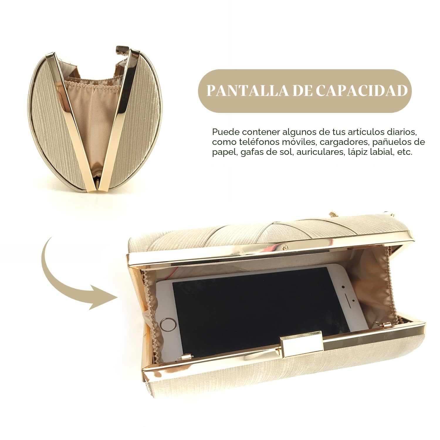 SUKUTU Bolso de Mano de Noche para Mujer Bolso de Satén para Boda Fiesta Noche Borla Colgante Cóctel Graduación, Bolsos de Mano