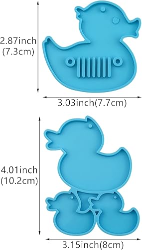 Miniatura 9 de 4 moldes de resina de silicona para llavero de pato, etiquetas de cristal de silicona, moldes de resina epoxi con 10 llaveros para colgantes,