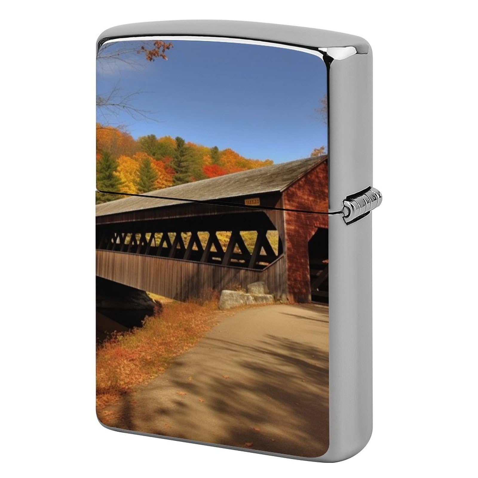 Albany Covered Bridge Lighter Cover for Men, Personalized Lighter Case for Birthday Gift, Flip-Top Lighters Protective Cover, Portable Lighters Shell for Outdoor, Travel