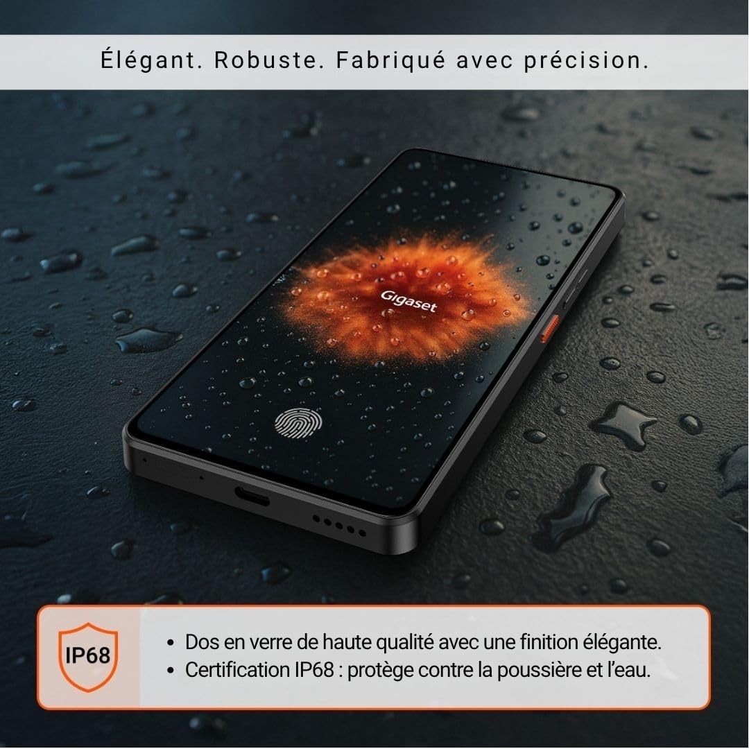 Gigaset GS6 Pro Smartphone, 256GB, 8GB RAM, 6,67-Zoll-OLED-Display, Black
