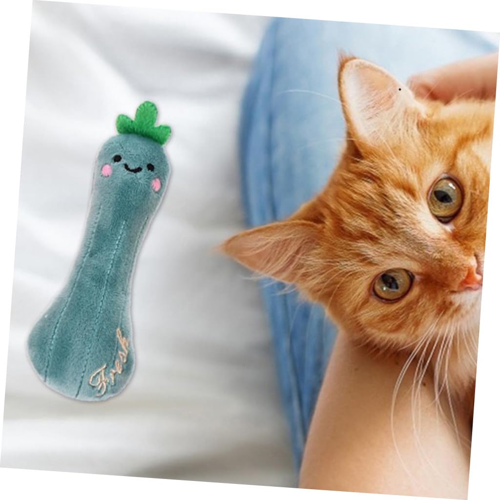GANAZONO Lot de 3 Jouets à Mâcher en Peluche Herbe à Chat pour Chats D'intérieur Assortiment Poivron et Courgette Stimulants et Solide Accessoires pour Chatons et Jeu Interactif