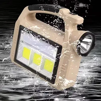 Juflix 2400mAh Emergency Light, Led Work Solar Light, Portable Ultra Bright Floodlight, Floor Standing, for Power Outage Emergency Work Light/Outdoor Camping/Fishing