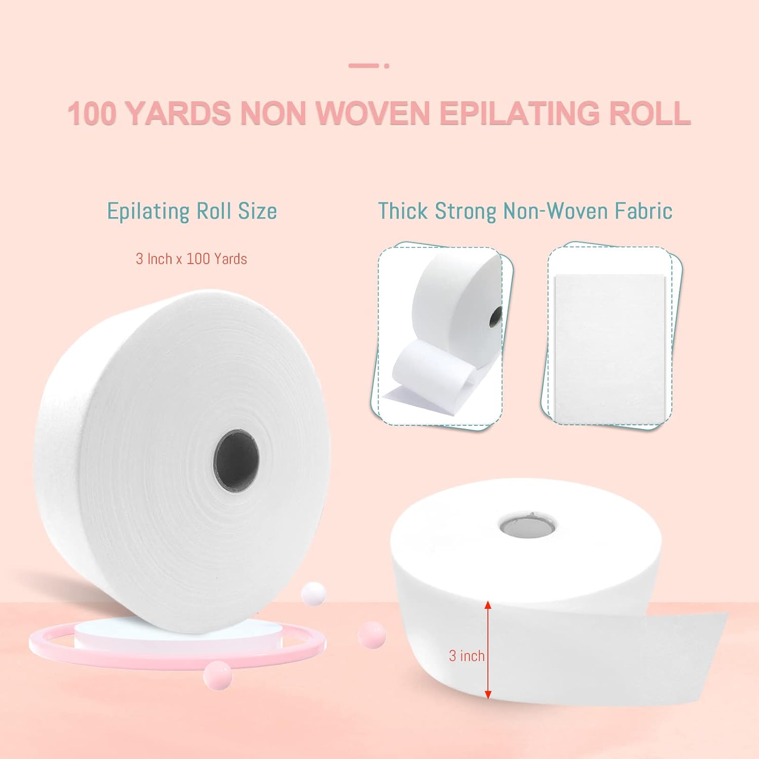 Wax Strips Epilating Roll Non Woven Disposable for Body & Face 100 Yard Hair Removal Waxing Strips