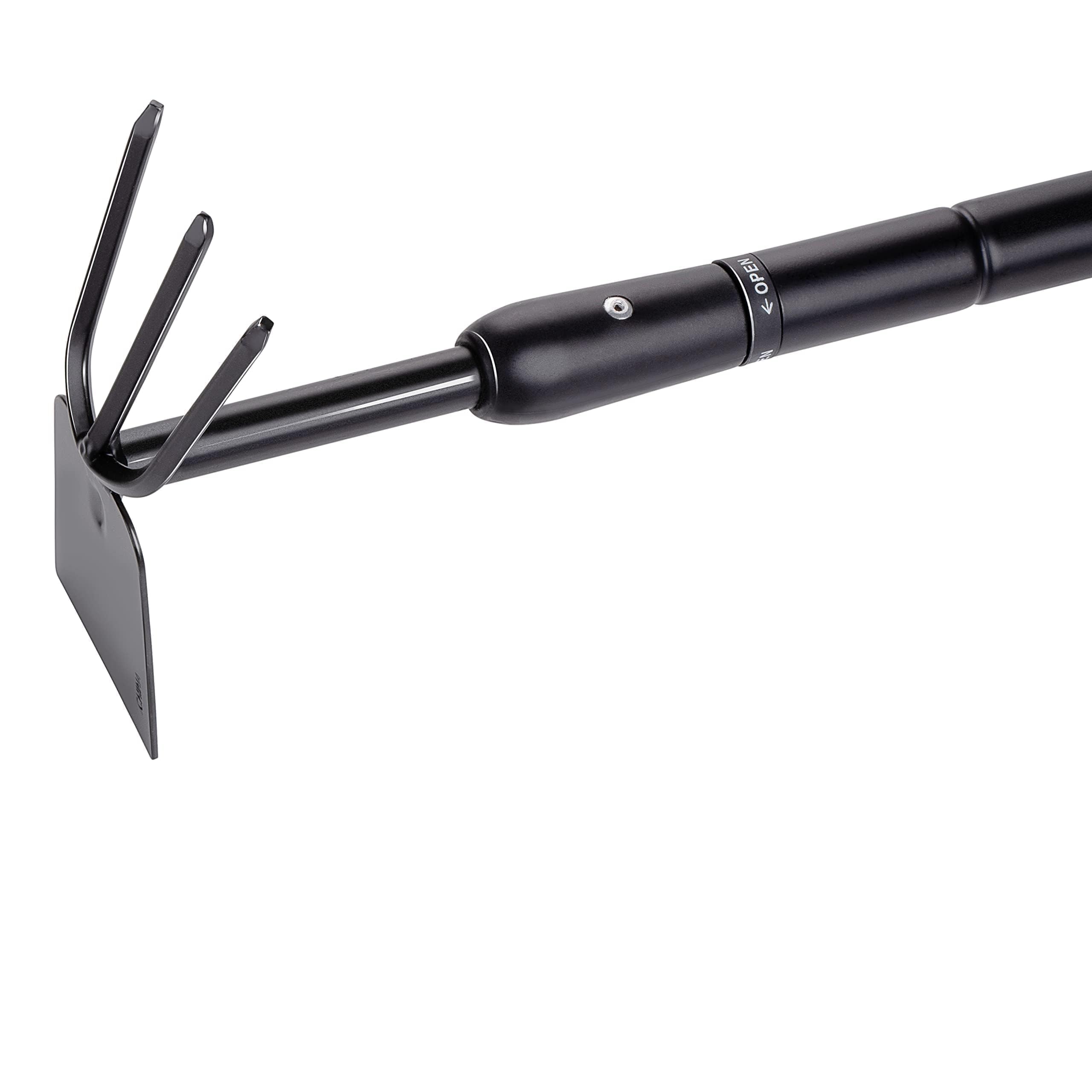 BLACK+DECKER Râteau avec Houe - Jardinage Outillage - Réglable en Longueur 66-101 CM - Cultiver et Désherber - Noir/Orange