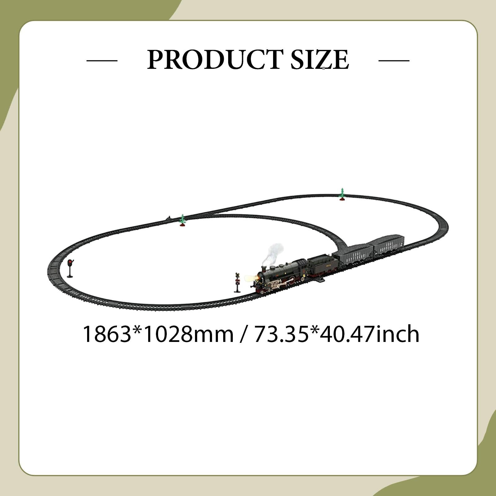 harayaa Tren Eléctrico Interactivo Retro con Locomotora de, Luces, Sonidos Auténticos Y Puertas de Aleación, Negro Gris