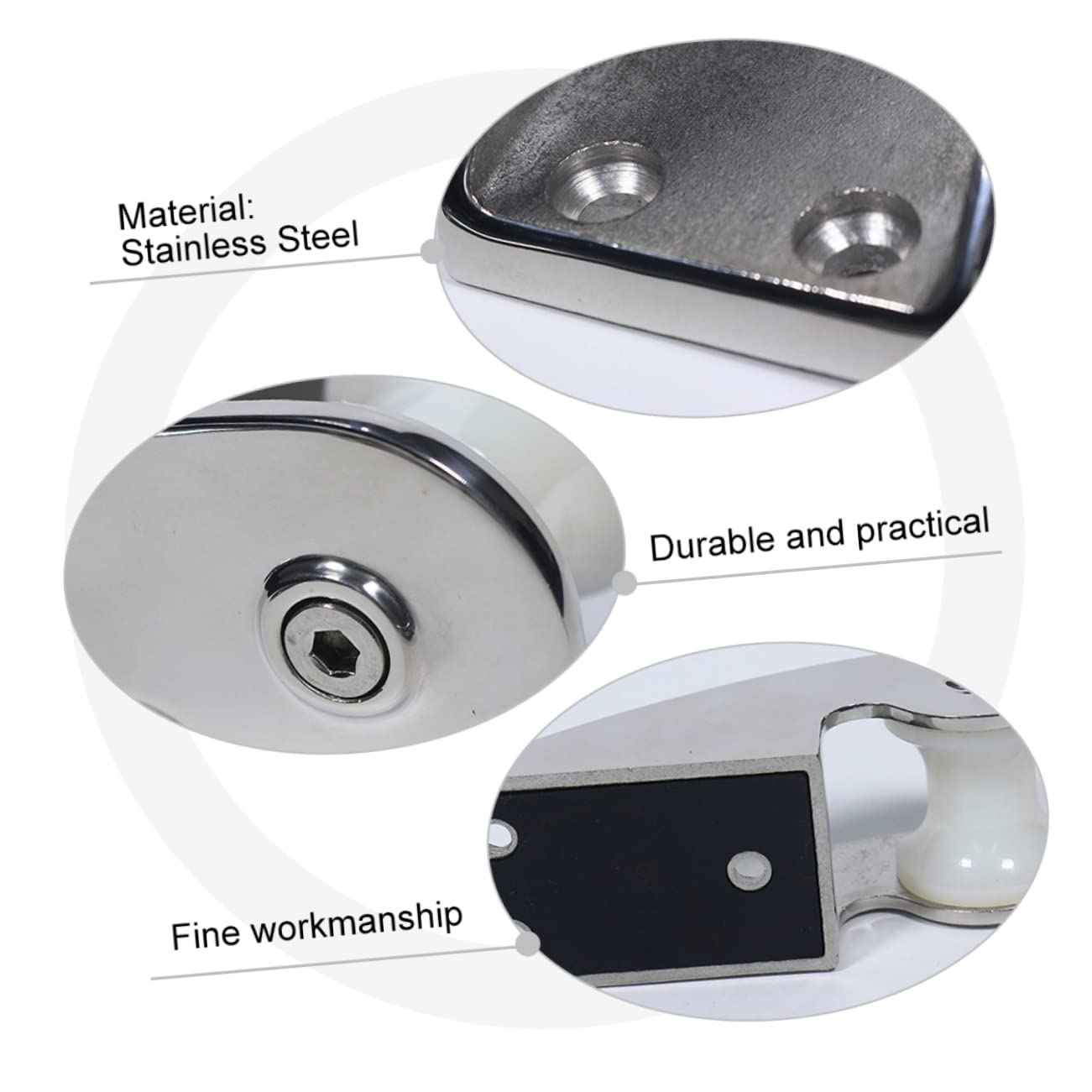 BESPORTBLE Guide-chaîne D'ancre De Proue en Acier Inoxydable 316, Rouleau en Nylon Dur, Support D'ancre 50x165 Mm, Accessoires D'amarrage Marin pour Bateaux Et Yachts