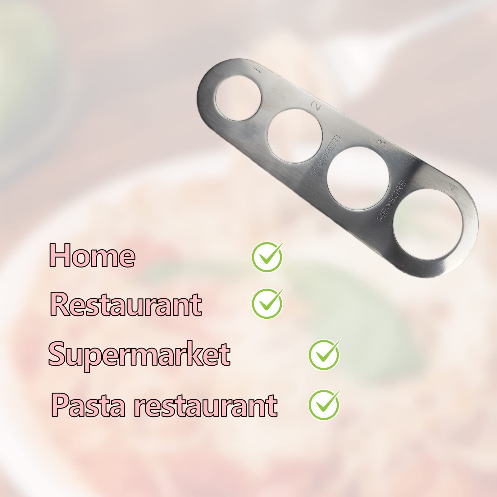 ZoeTekway Medidor de Espaguetis de 4 Agujeros de medición de Acero Inoxidable para cocinas Familiares, Herramientas de Ayuda, restaurantes