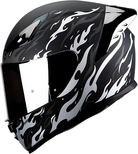 HAX Onix - Cascos de motocicleta de cara completa para hombres con doble visor, cascos de moto con listos para pinlock, aprobados por DOT, ajuste