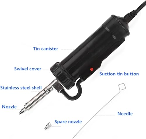 Miniatura 4 de Lechón eléctrico de soldadura, bomba desoldadora automática de 30 W, dispositivo de succión de estaño BBT-580 enchufe de EE. UU. AC110V viene con un