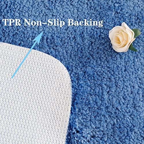 Nienlcip Blue Bath Rugs Thick Bath Mat Super Soft And Absorbent Microfiber Plush Bath Carpet With Non-Slip Backing For Bathroom Machine Washable 16 X 24 Inches #TOP3