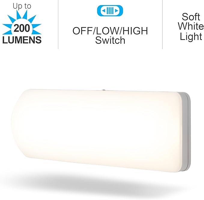 GE GE Ultrabrite LED Light Bar Night Lights Plug Into Wall Room Decor Ambient Lighting High/Low/Off Switch Bright Nightlight, White, 200 Lumens, 1 Pack photo 3