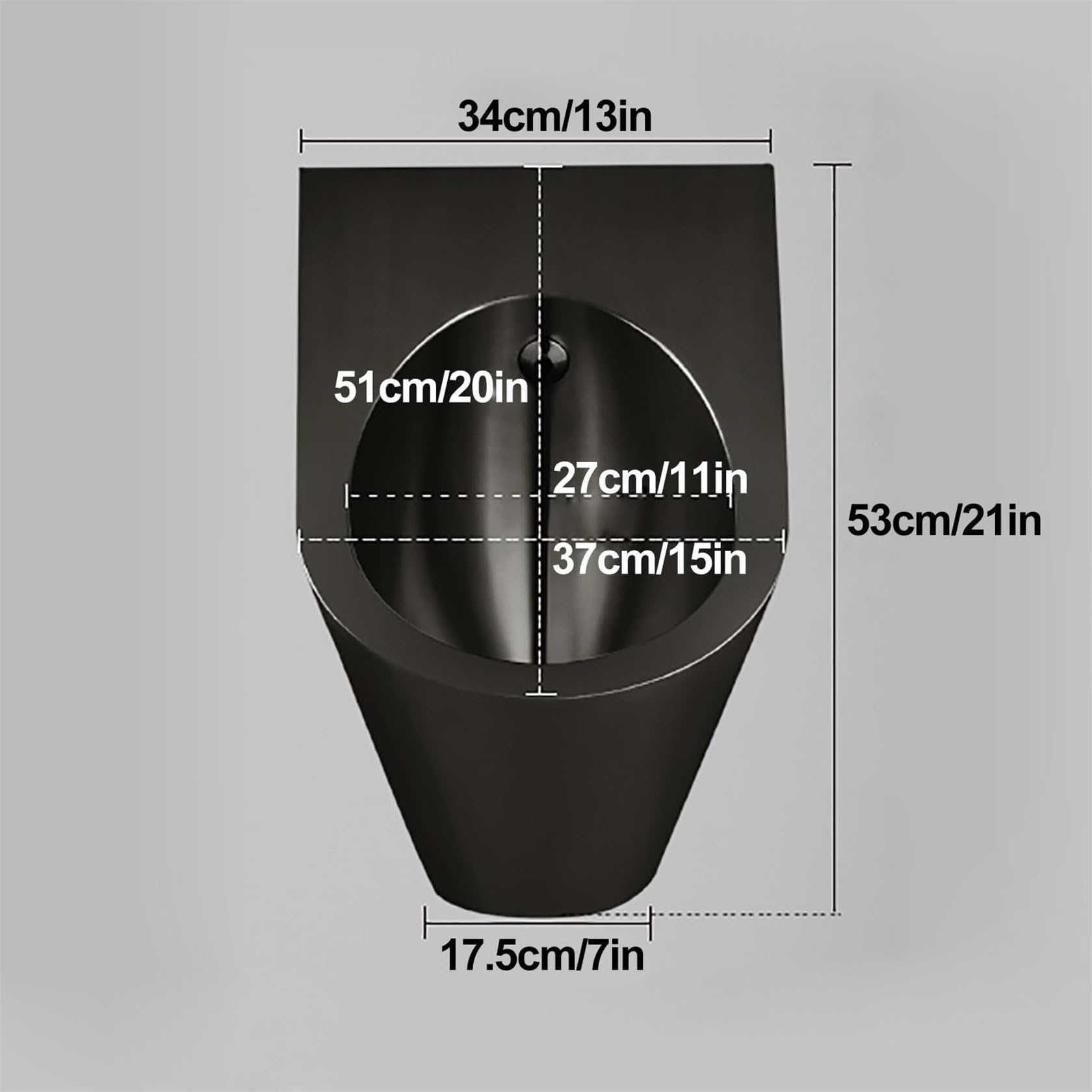 Orinal de pared de acero inoxidable para hombres, inodoro higiénico comercial a prueba de salpicaduras, activado por sensor para baños públicos, duradero y fácil de limpiar.
