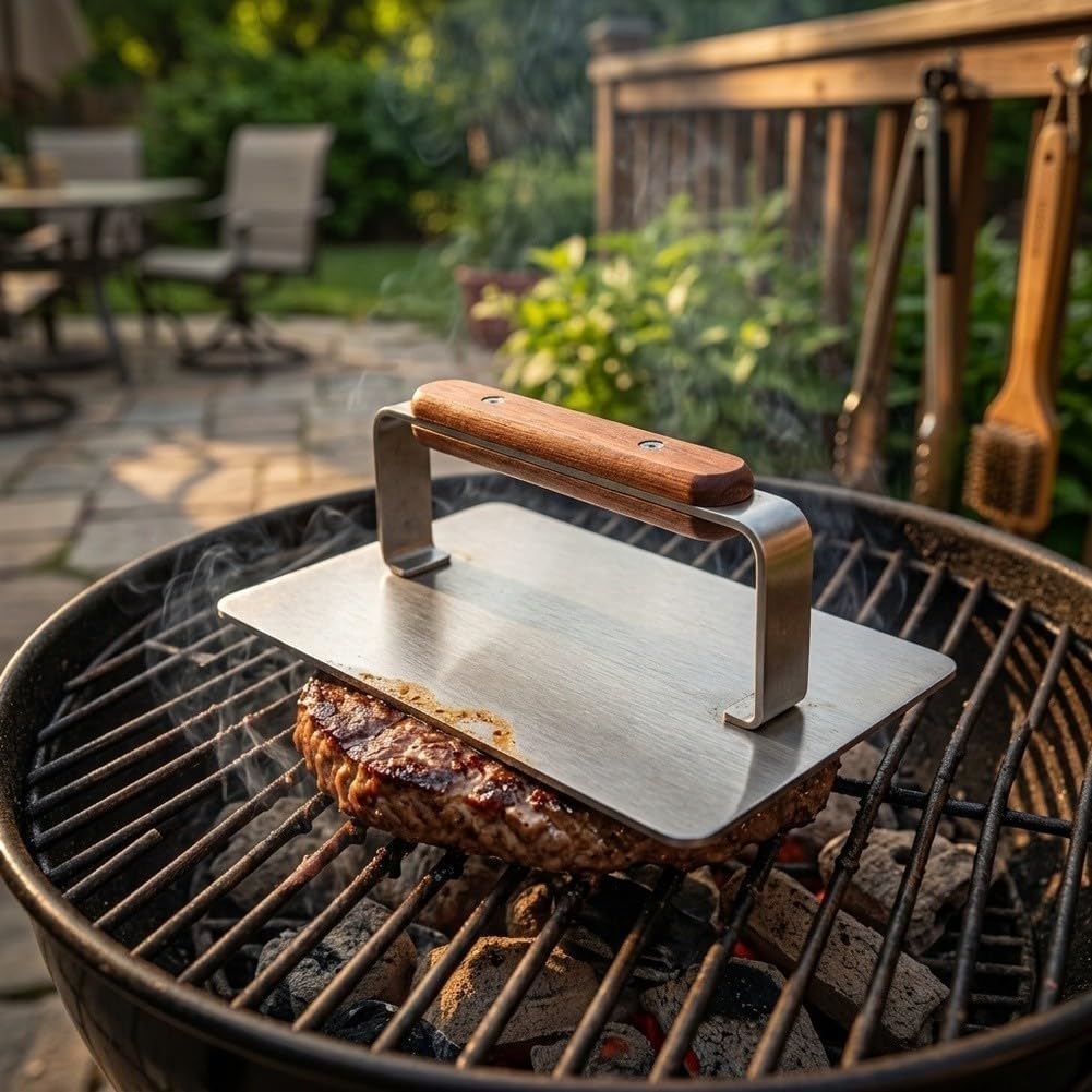Prensa Asador Rectangular para acero Inoxidable 20cm Antiadherente