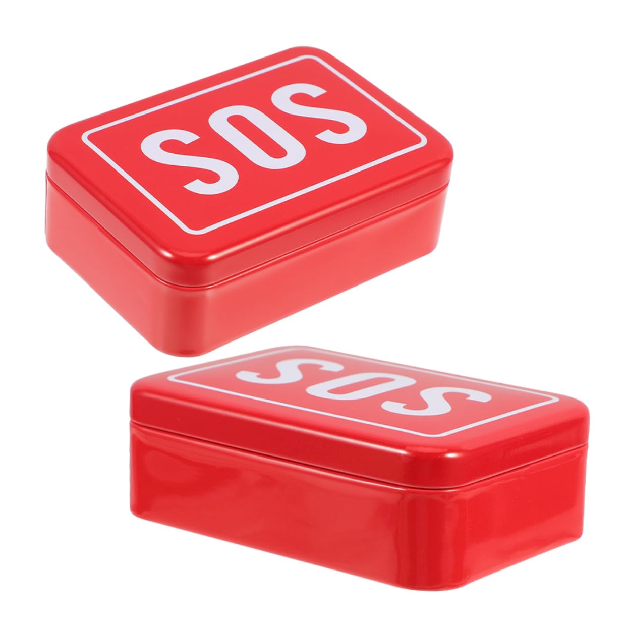 Balacoo 2-Piece Survival Toolbox Metal First Aid Kit Container Waterproof Emergency Supplies Organizer for Home Camping Hiking Travel