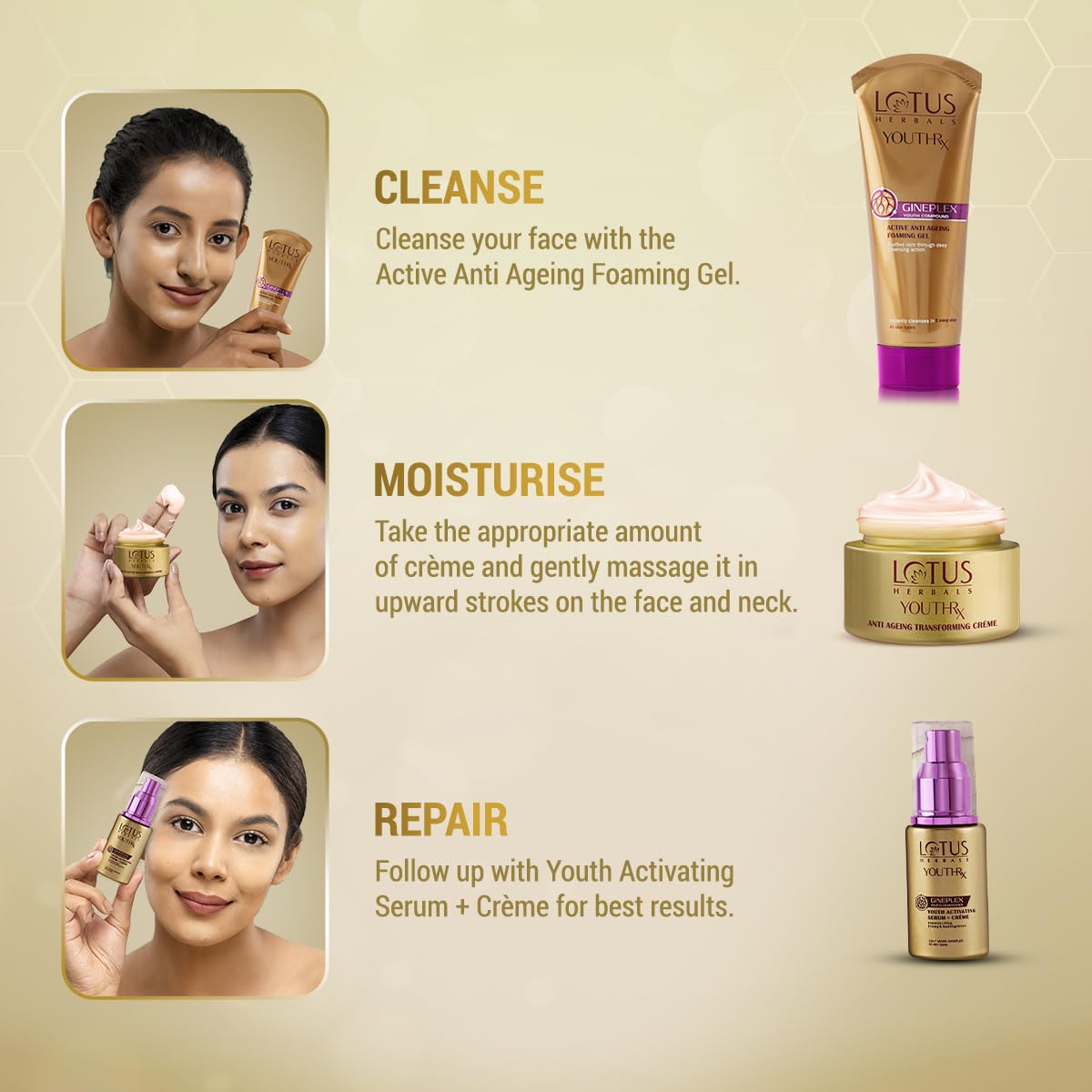 Lotus Herbals YouthRx Anti Ageing Nourishing Night Cream | Anti Wrinkle & Fine Lines Repair | Skin Firming & Hydrating Night Moisturizer | With Ginseng & Ginger Extract | For All Skin Types | 50g 3