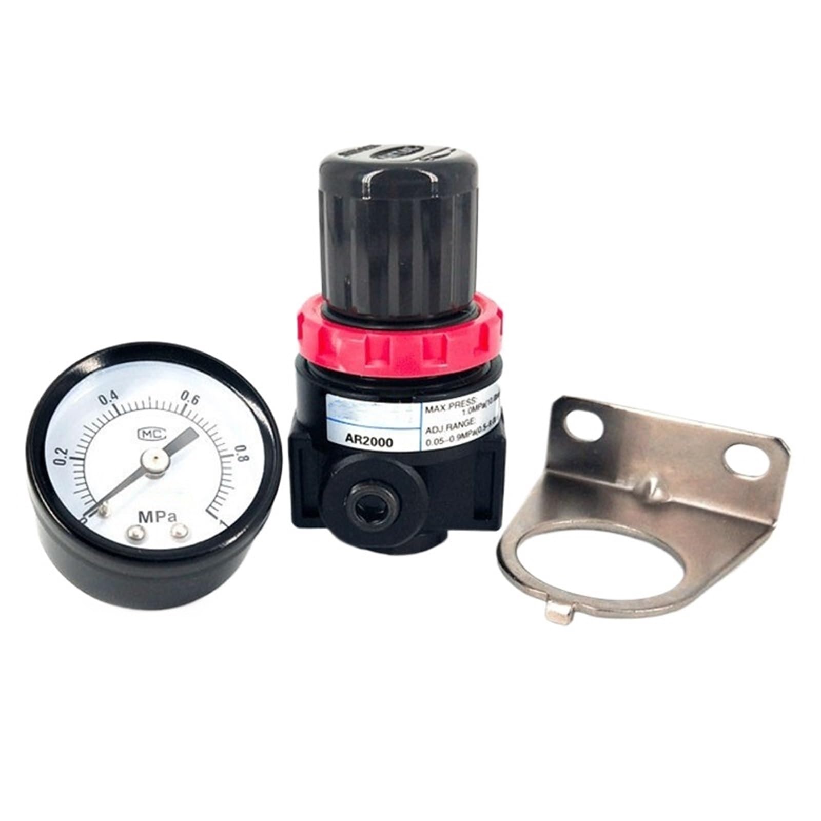 Jwvialel Ar2000 10Mm Ar2000 02 G1/4Inch Pressure Regulator Mini Ar2000-02 Relief Control Compressor Treatment Units Valve Gauge Fitting 1Pcs(Ar2000 10Mm)
