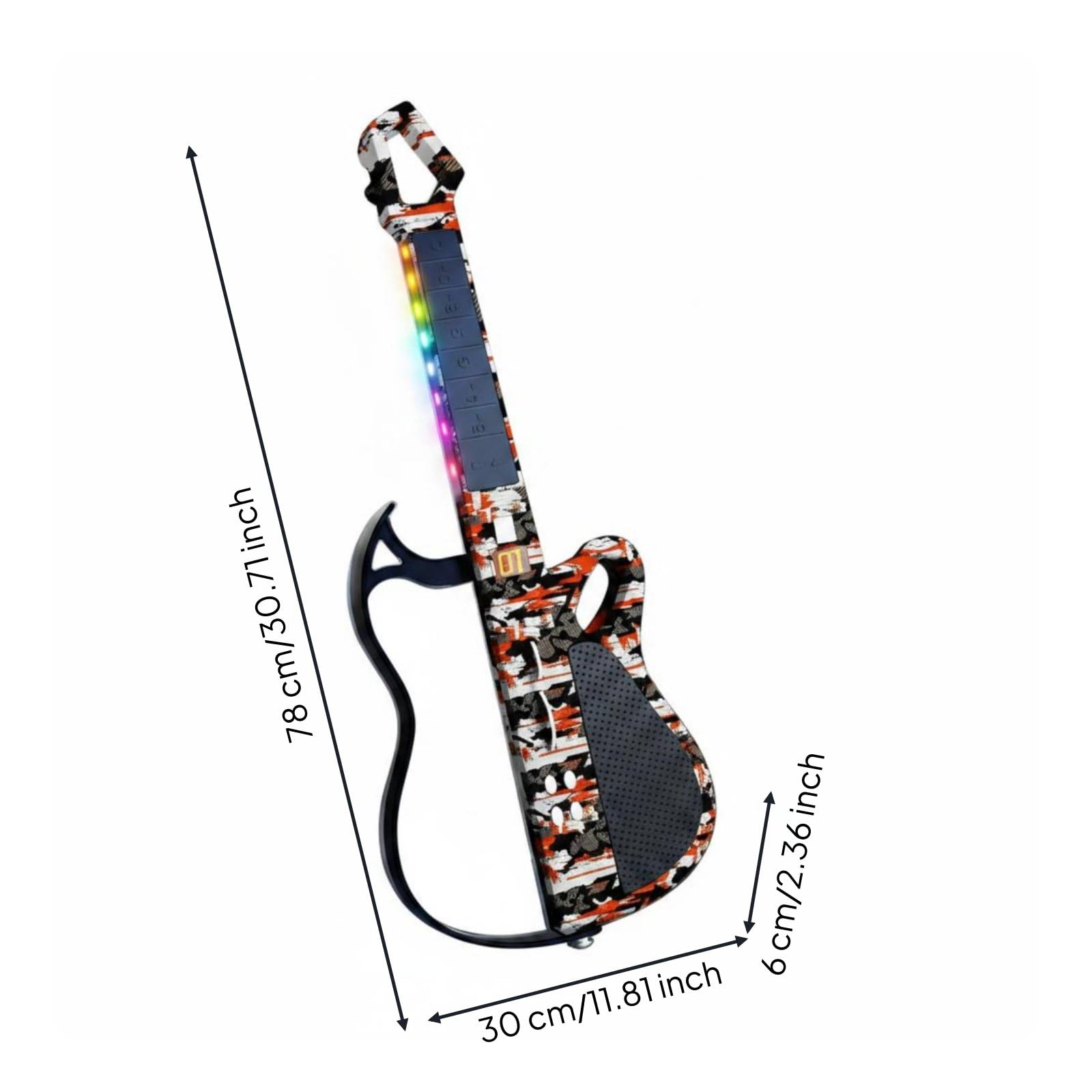 Baoblaze Guitarra Electrónica Infantil Inteligente Guitarra Juguete Fretboard Táctil sin Cuerdas con Iluminación Bluetooth Tipo C Batería 500mah Sonidos, Carbon Red