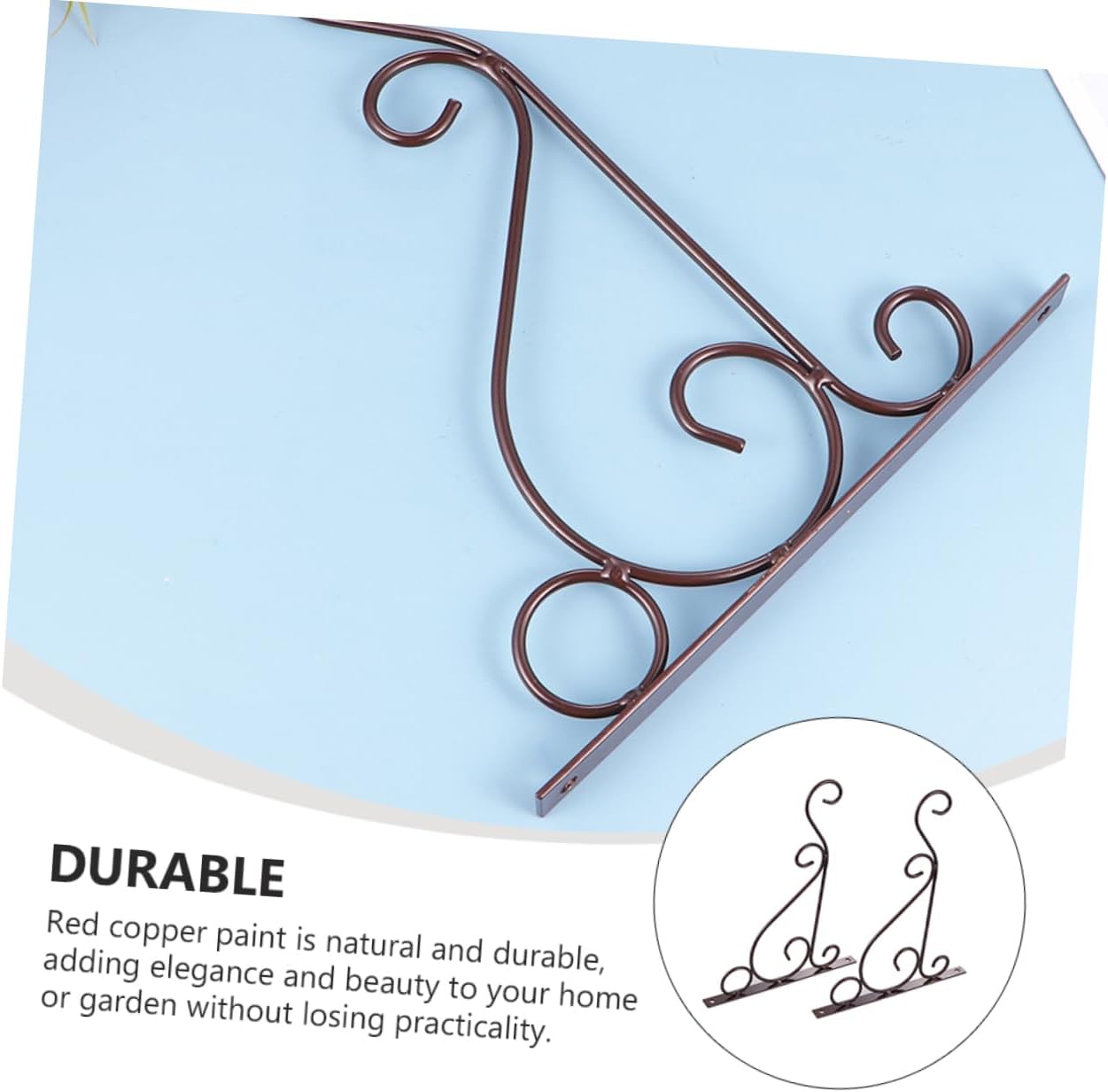2pcs Hanging Plant Brackets Wall-Mounted Hooks for Flower Pots Baskets and Lanterns Iron Design for Decor for Balconies Yards