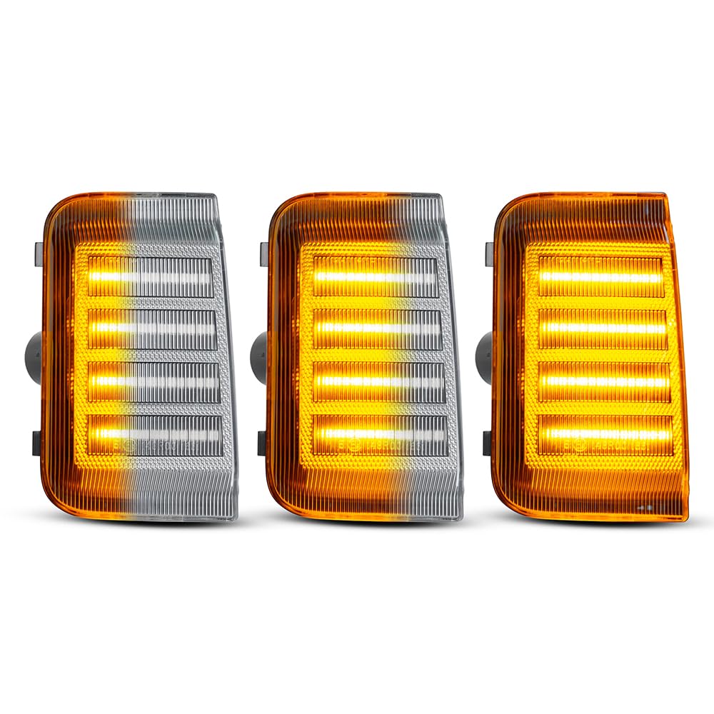2 szt. Dynamiczny kierunkowskaz w lusterku bocznym światła do jazdy dziennej dla Fiat Ducato RAM PROMASTER PEUGEOT BOXER 2006-2019(Smoked lens)