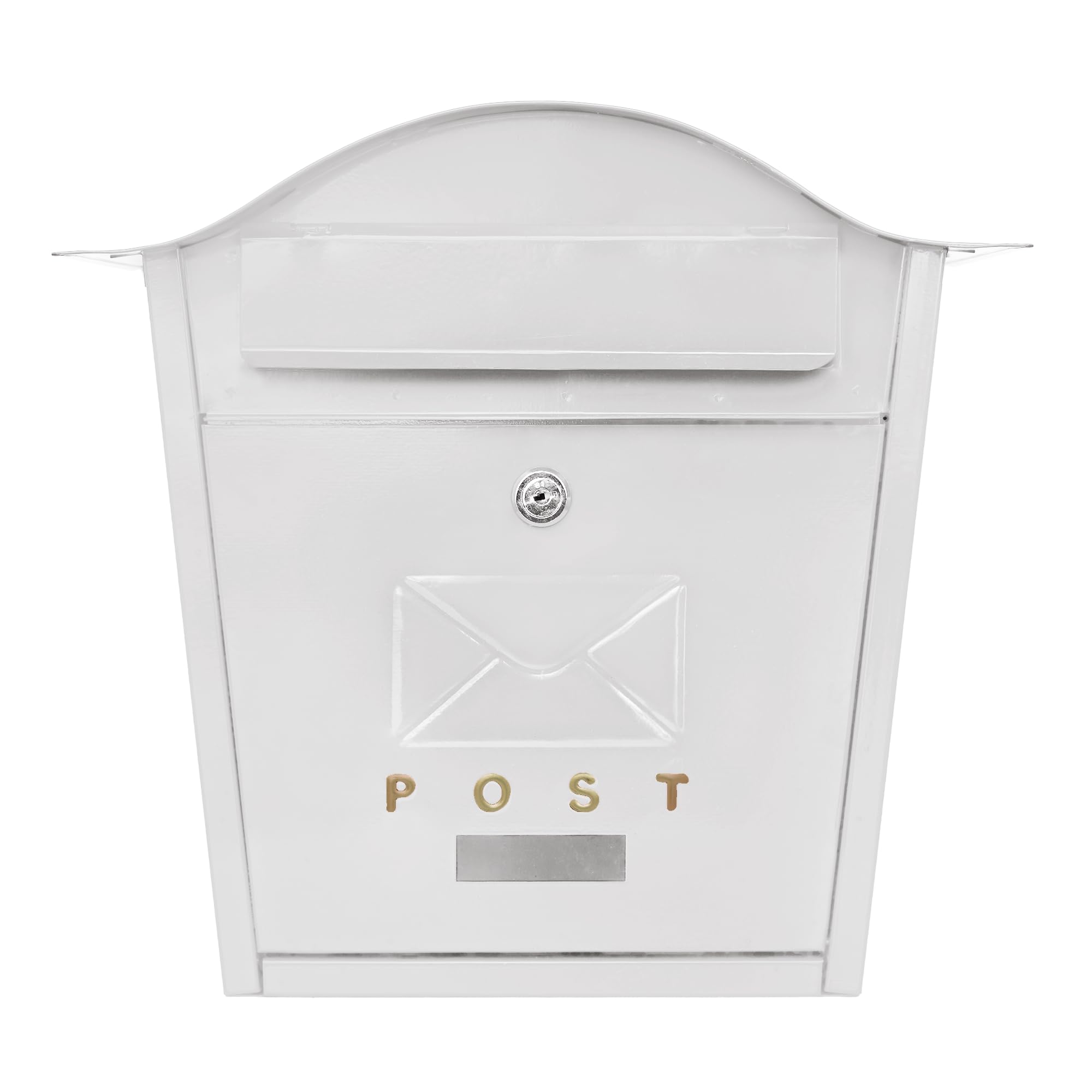  - Wall Mounted Post Box Classic Design Large Letterbox Lockable 2 Keys Weatherproof Easy To InstallWhite35