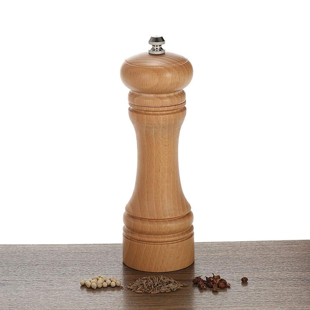 FAGVA Wooden Salt and Pepper Hand Spice Crusher for Kitchen Grinder Mixer Burs Traditional Spice Storage Pepper Mill Grinder Mueller Adjustable Ceramic Coarseness Mixer Burr-image-20