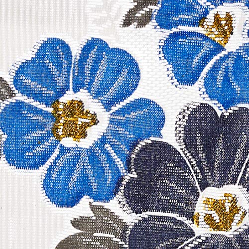 Image of Kuber Industries Flower 6 Piece Cotton Sofa Cover Set - Blue