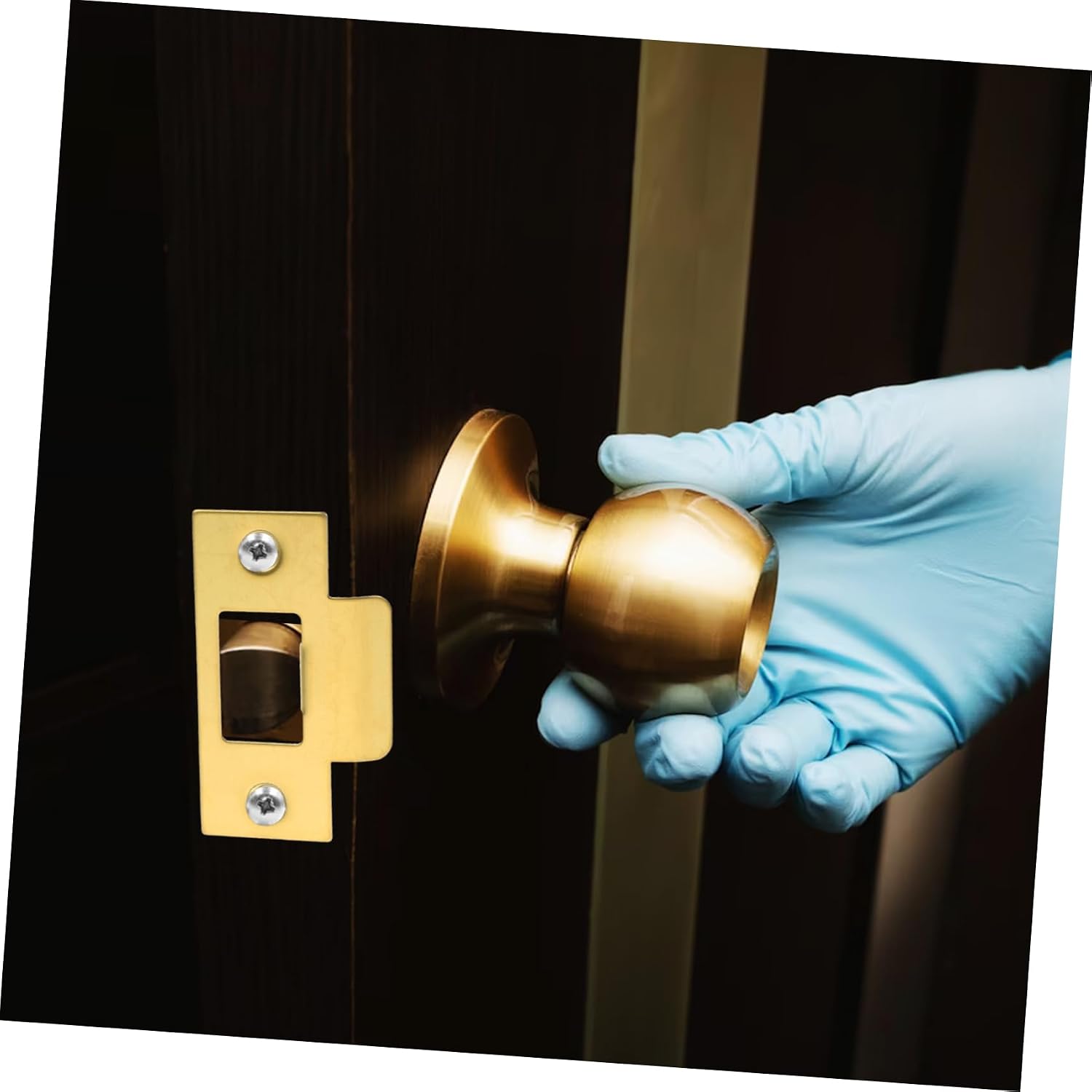 Deadbolt Strike Plate Door Hole Cover Plate Stainless Steel 2pcs