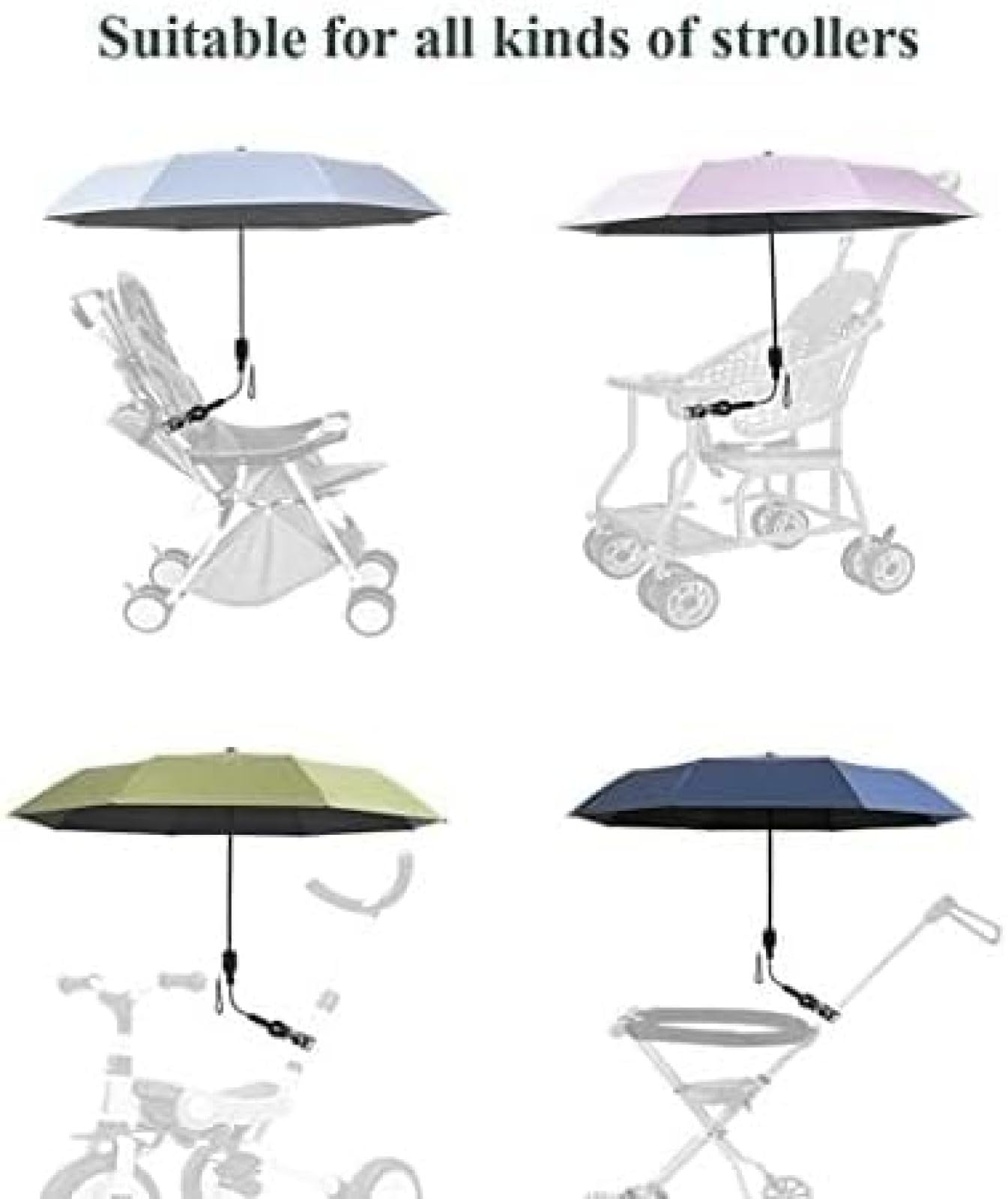 Sombrilla Universal Para Bebé, Cochecito De Bebé Parasol Protección Solar Parasol Para Cochecitos, Paraguas Impermeable Para Carro Bicicleta Silla De Ruedas Buggy Pesca, Paraguas De Bicicleta Con