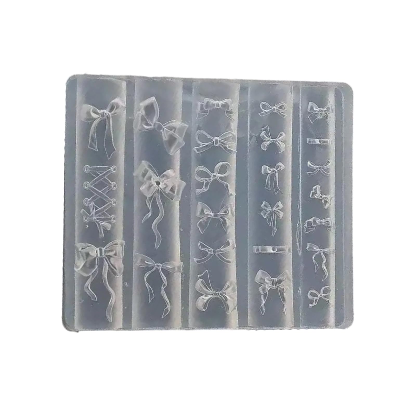 Maxtonser Silicone Nails Art Mold Accessory Bowknot Theme 3D Nails Decorative Mold Silicone Texture for Various Nails Types