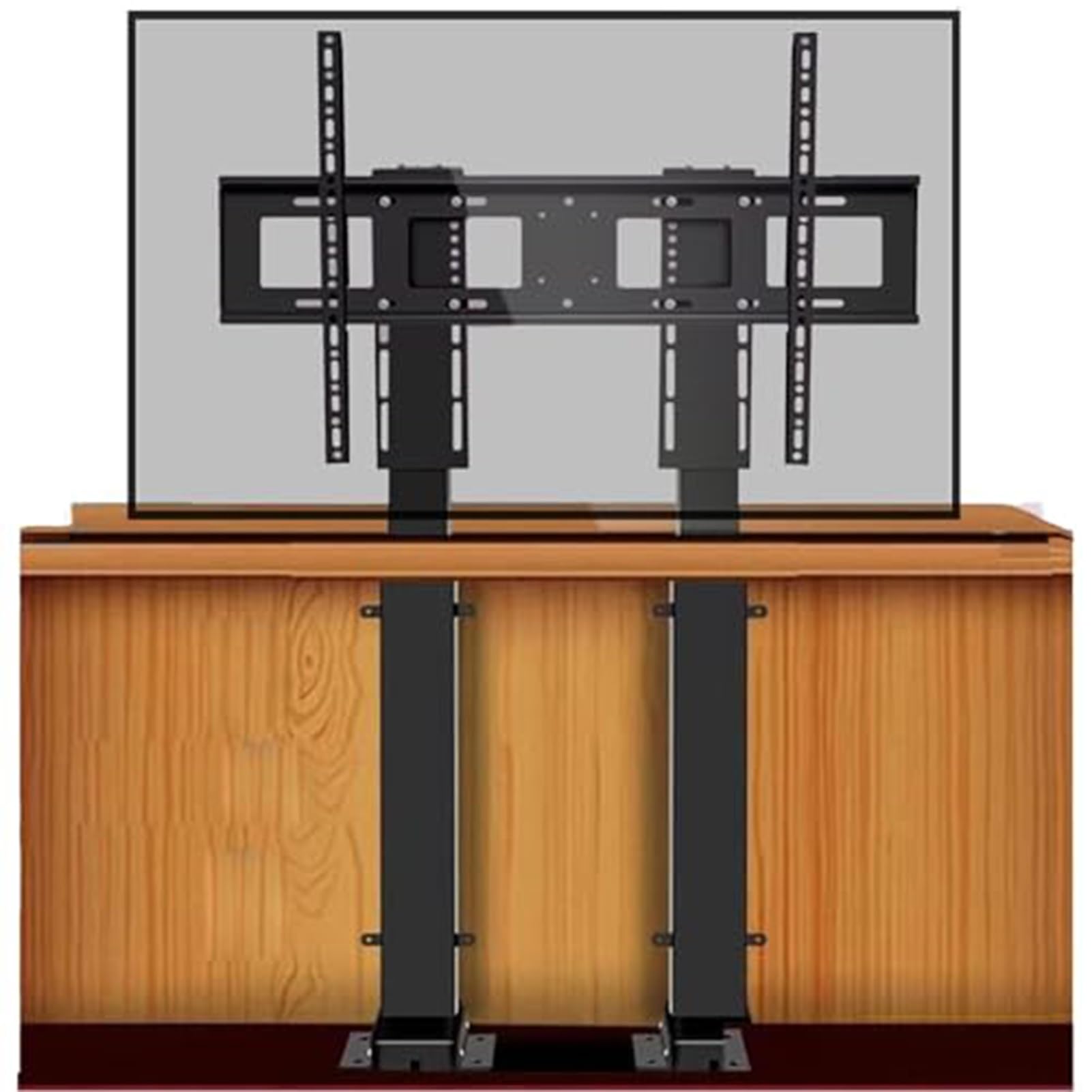 QICBYING LCD TV Floor Stand - Telescopic Electric TV Lift With Auto Lifting, Motorized TV Stand With Remote Control And Smart Memory Function, Dual Motor Lifts Stroke 120cm/47.2 Inch