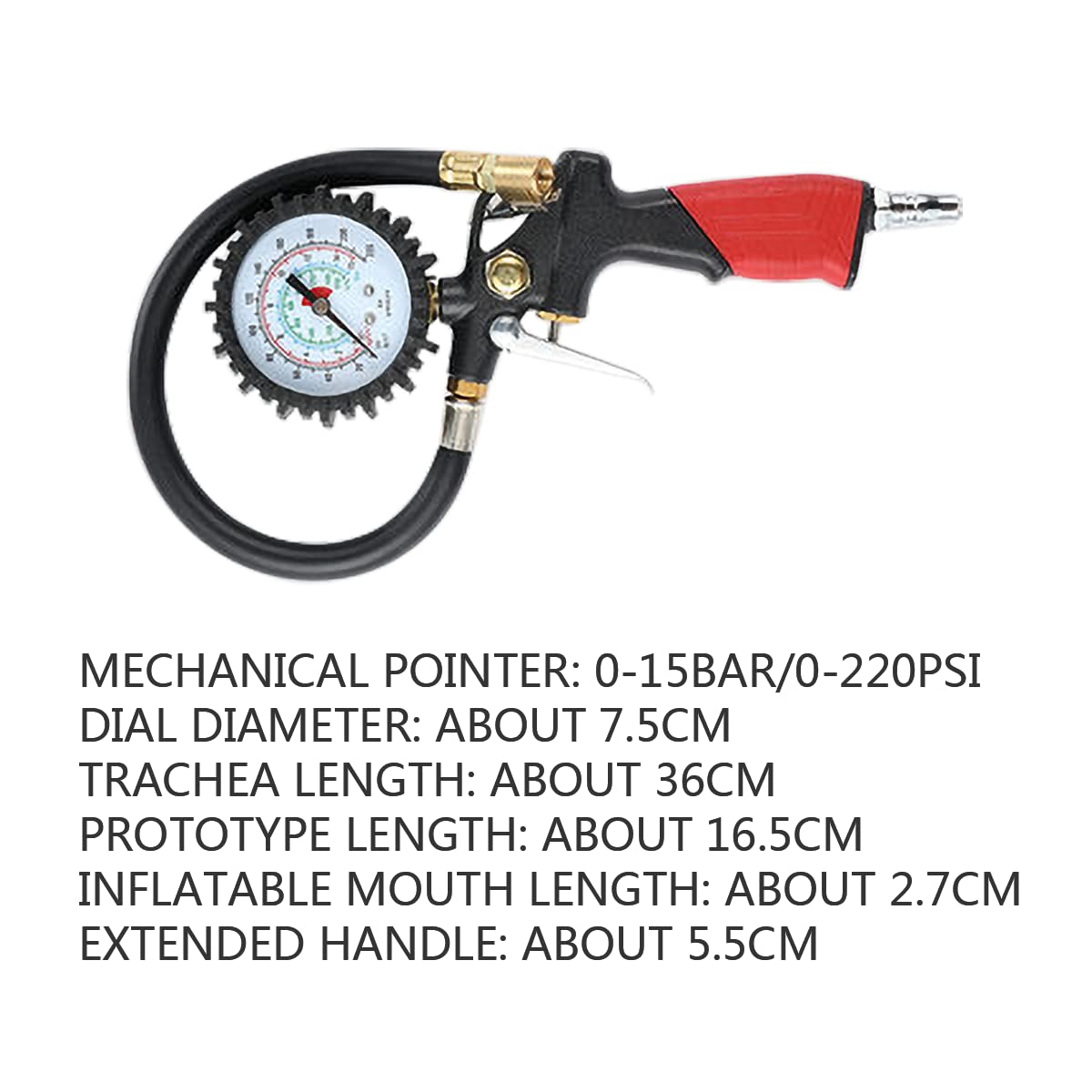 Manometro per Pneumatici 15BAR Manometro per gonfiaggio Pneumatici Tester per Pressione Aria Multifunzionale per Auto, Bicicletta, Moto