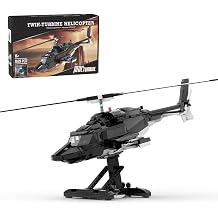 MOC-149250 Helicopter Building Blocks Set MOC, 1039PCS AWolf Bell 222 Helicopter Model, DIY Assembly Military Helicopters Building Bricks Set for Adults, Ornament Gift