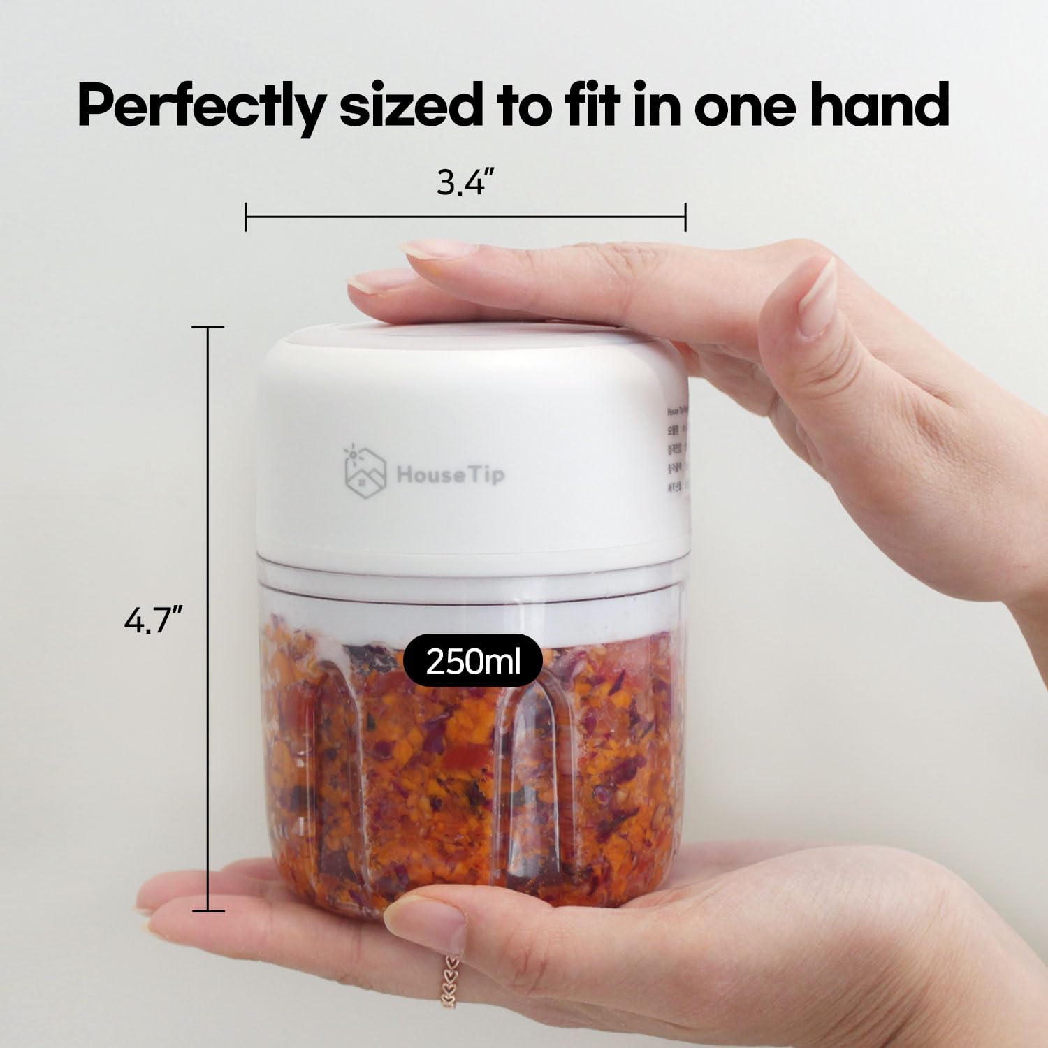Picador eléctrico de verduras, mini procesador de alimentos de 8.5 onzas (8.5 fl oz), recargable, fácil de limpiar y desmontable, duradero, hasta 35 usos por carga 7