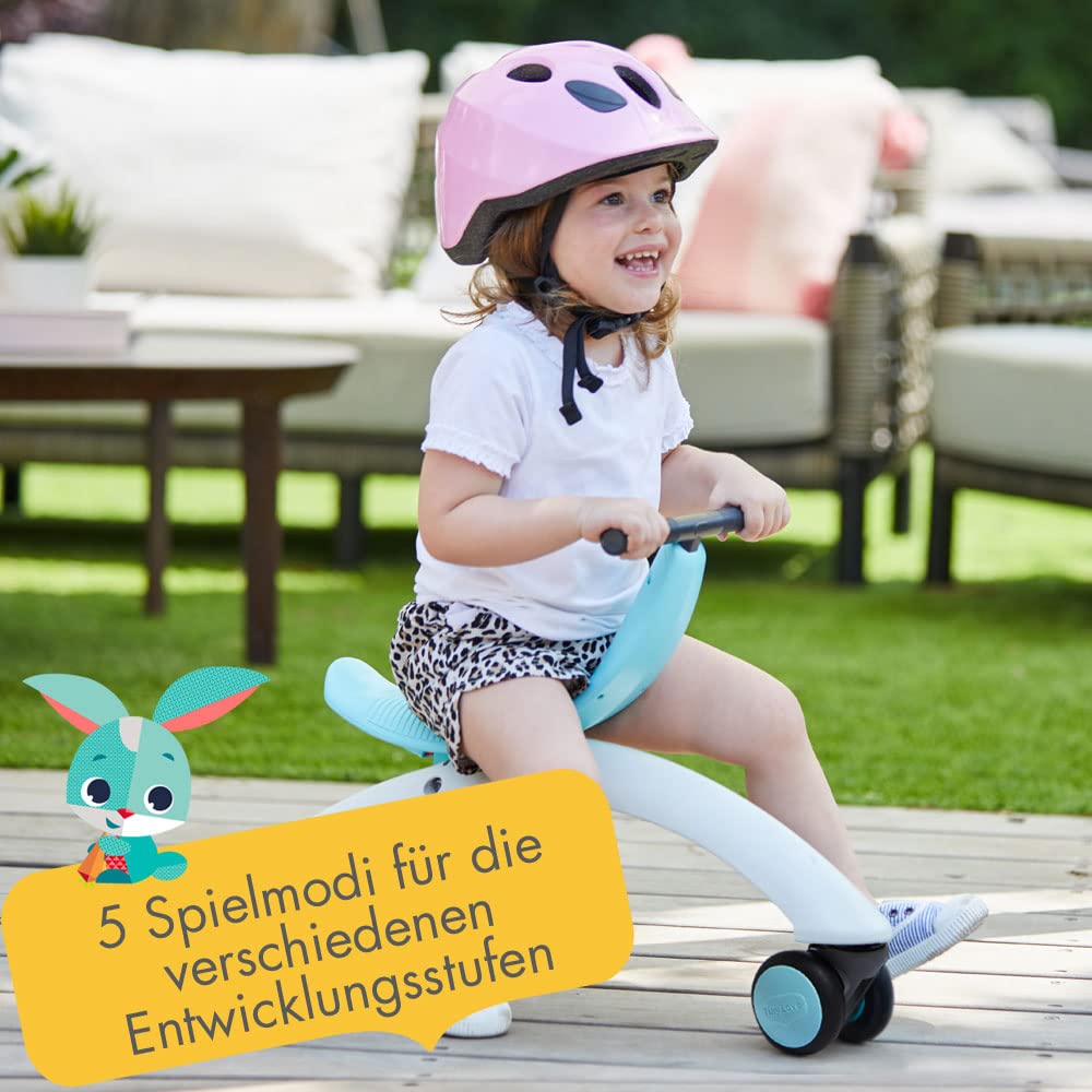 Tiny Love 5-in-1 Here I Grow, Lauflernhilfe und Aufsitzspielzeug für Babys, Laufrad mit Sicherheitsbremse, Schiebespielzeug für Babys, 6 Monate - 3 Jahre, Meadow Days, Blau