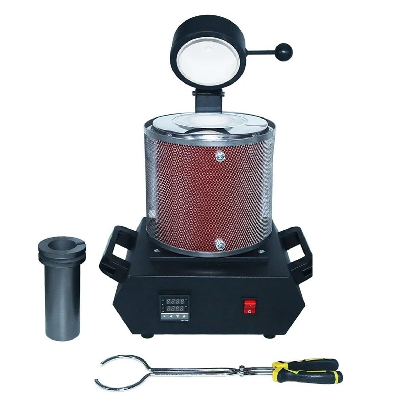3KG Digital Gold Schmelzofen Maschine Heizleistung 2100W Raffination Edelmetall Silber Schmuck Casting Werkzeug Vielfältige Einsatzmöglichkeiten(Red)