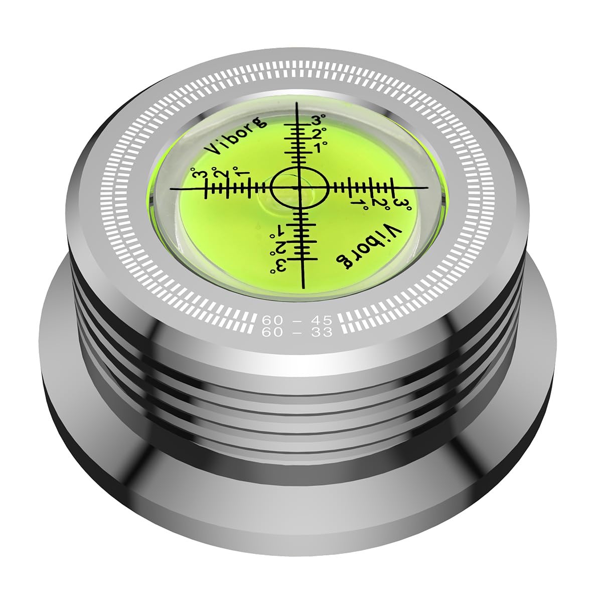 Viborg LP628S Record Weight Disc Stabilizer,Silver 60Hz Turntable Level,280G (9.9 OZ) HiFi 3 in 1 Vibration-Proof Vinyl Clamp with Bubble Leveling (60Hz, Silver)