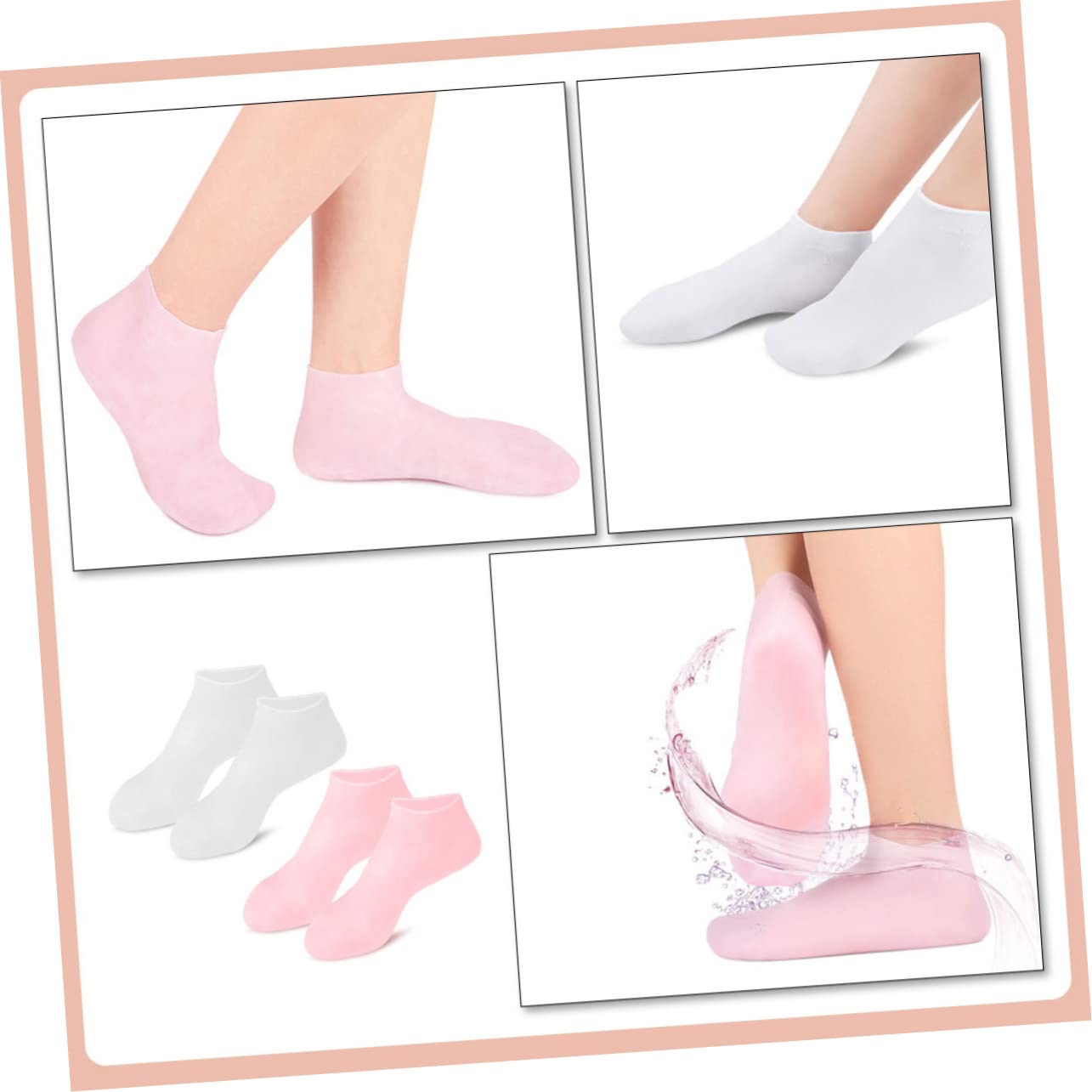 IWOWHERO Moisturizing Socks for Women Exfoliating Foot Care Socks Cracked Heel Treatment