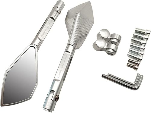 Mirror Motorcycle Rearview Mirror Moto Side Mirrors CNC Black For Yamaha MT125 MT01 MT03 MT25 YBR 125 YZF R15 XT660 TMAX 500 (Color A-Silver, Size