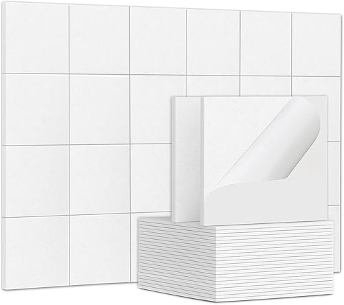 Miniatura 19 de TroyStudio 20 piezas de paneles acústicos autoadhesivos - Paneles absorbentes de sonido de 12 x 12 x 0.32 pulgadas, paneles de sonido decorativos
