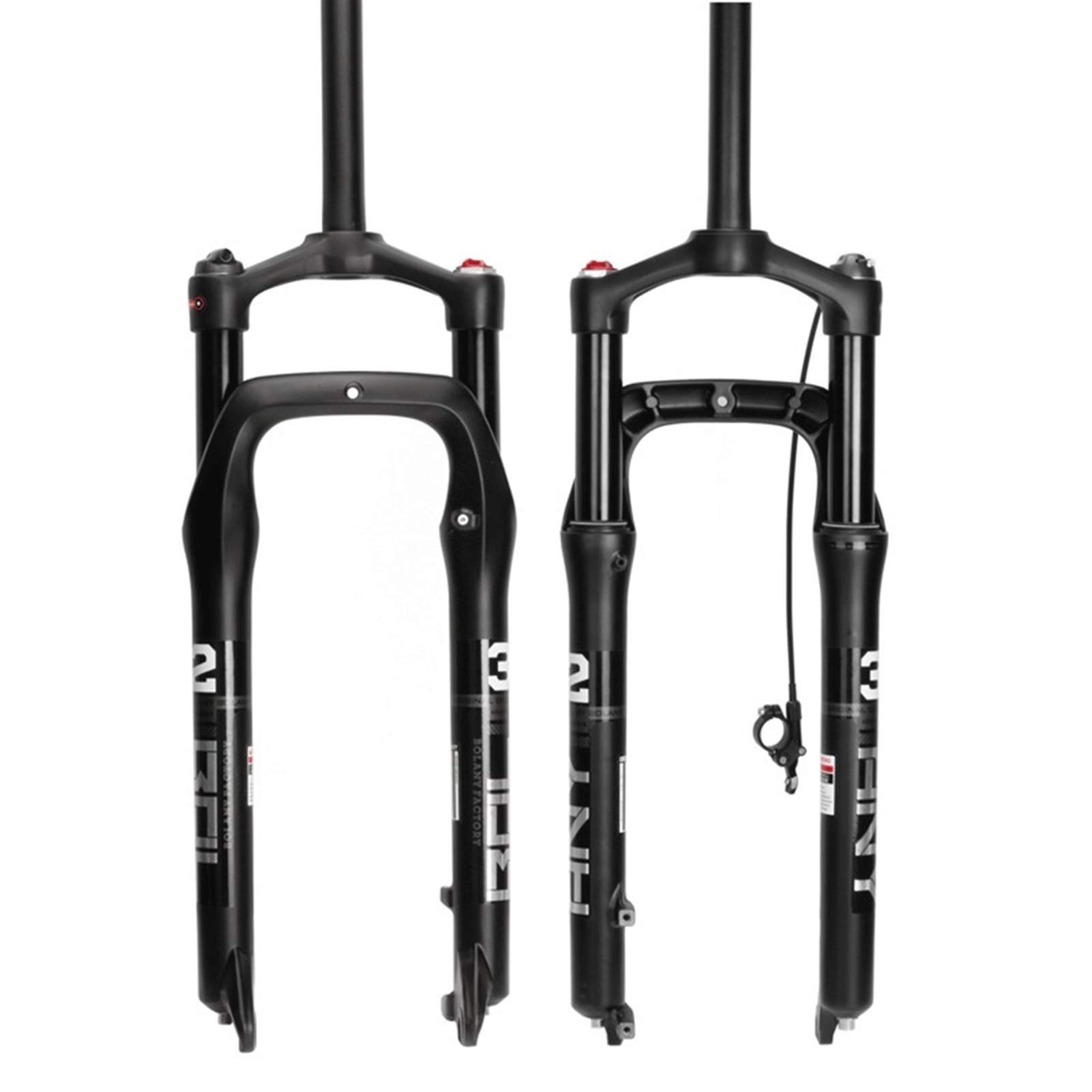Ciclismo Sospensioni Forcella Bici Elettrica BMX 26 MTB Fat Sospensione Pneumatica 4.0 Pneumatici 1-1/8" Corsa 100mm Mozzo 135mm Freno Disco HL RL QR 9mm Forcella Bicicletta per Neve Spiaggia CX