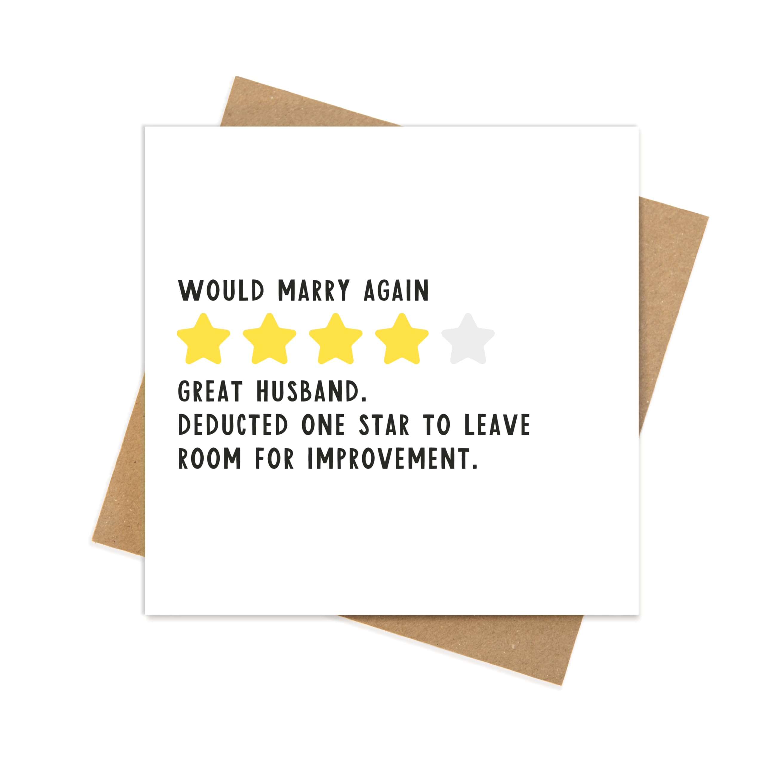Manta Makes Anniversary Card, Wedding Anniversary Card for Husband or Wife, Funny Anniversary Card, Anniversary Cards for Him - Anniversary Cards for Her (4 Star Husband)