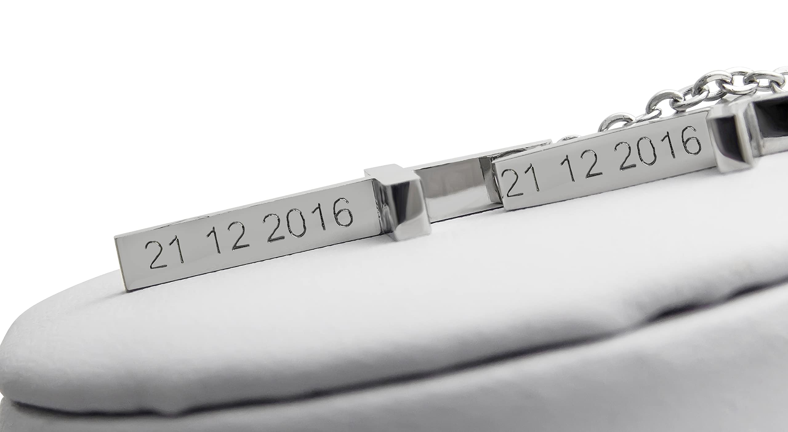 Personalisierte Kette mit Gravur Edelstahl 47 cm mit Anhänger Kreuz klein oder groß in silber - Personalisierte Halskette für Frauen Männer - Personalisierter Schmuck Damen Herren