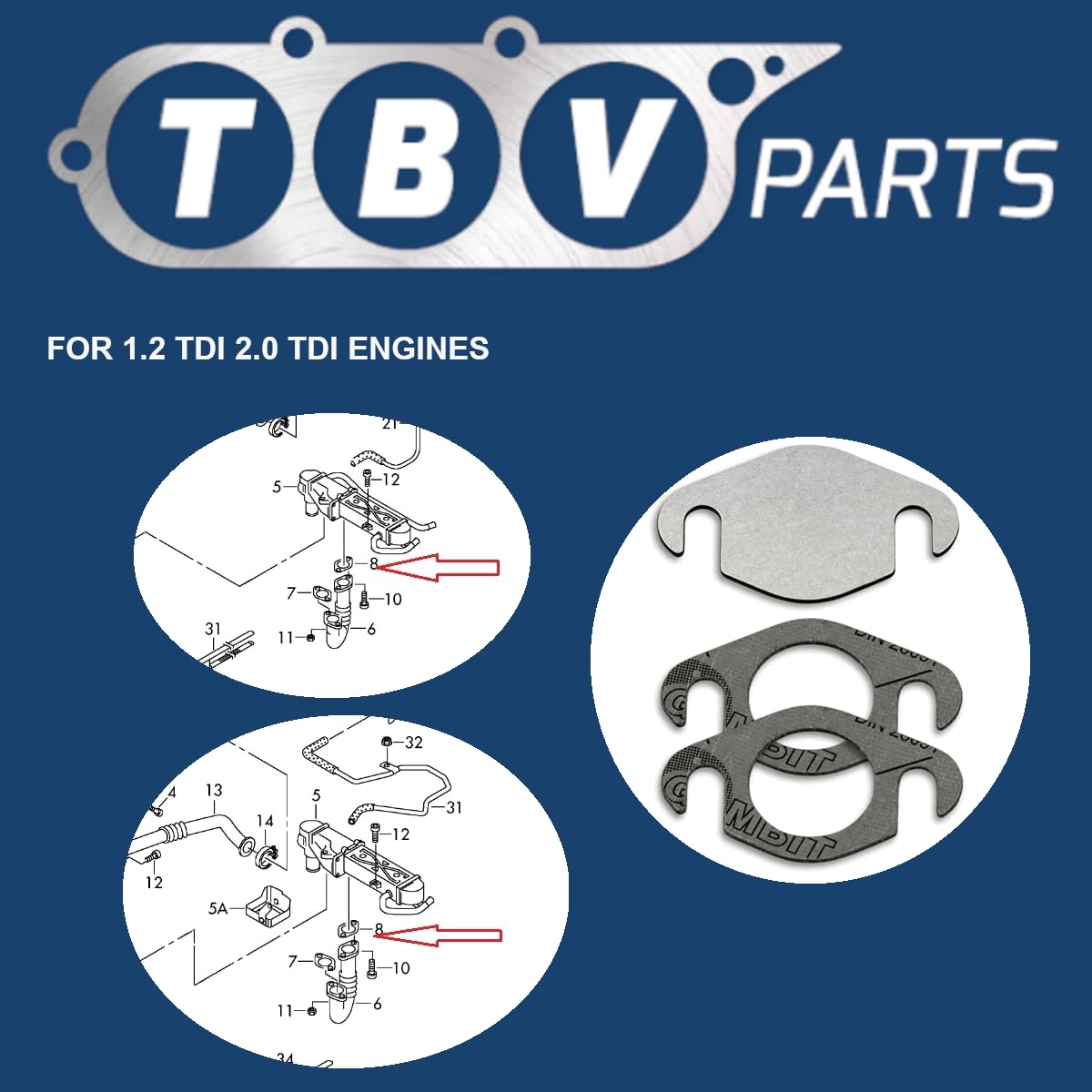 Emulatore valvola Egr 03L131512BB 03L131527AX compatibile con motore 1.2 TDI CFWA, 2.0 TDI CFFA A3 Sharan Alhambra Passat 03L131512BL 03L906461A 03L131512AP