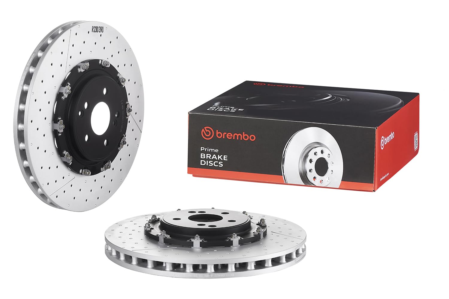 Brembo09.9313.33 Floating two piece UV Coated Pillar Vented drilled + Slotted Front Brake Rotor MERCEDES-BENZ OE# A2304211212