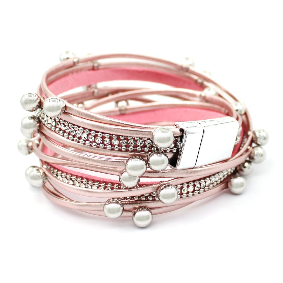 Fashion® Women's Boho Multi-layer Leather String Wrap Bracelets Punk Style Cuff Long Bracelets or Leather necklace with Magnetic Clasp